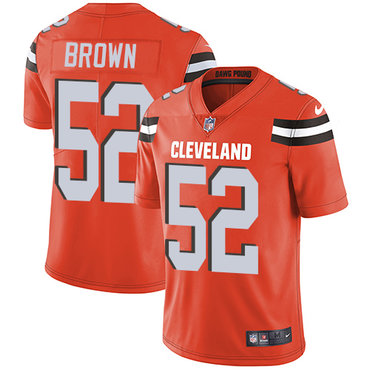 Personalized Browns #52 Preston Brown Orange Alternate Men’s Stitched NFL Untouchable Limited Jersey
