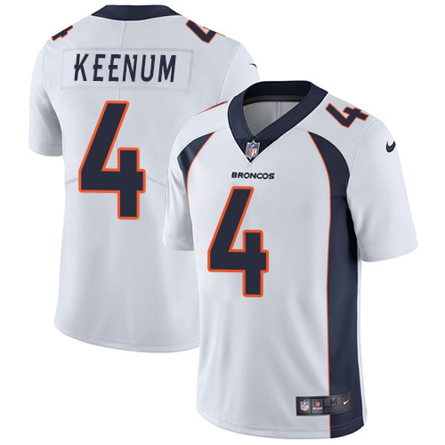 Personalized Broncos #4 Case Keenum White Men’s Stitched NFL Untouchable Limited Jersey