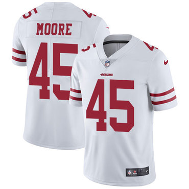 Personalized 49ers #45 Tarvarius Moore White Men’s Stitched NFL Untouchable Limited Jersey
