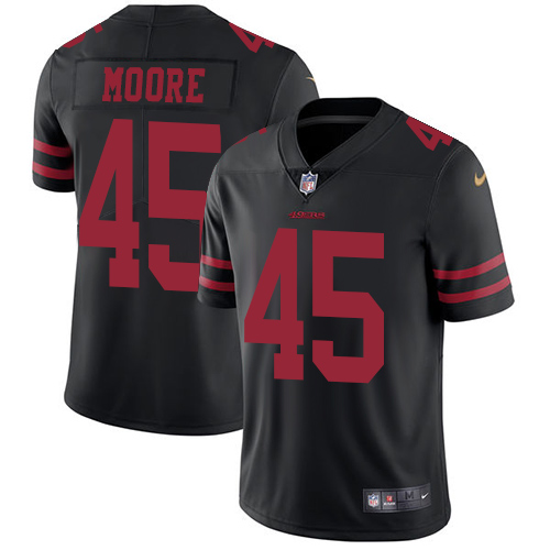 Personalized 49ers #45 Tarvarius Moore Black Alternate Men’s Stitched NFL Untouchable Limited Jersey