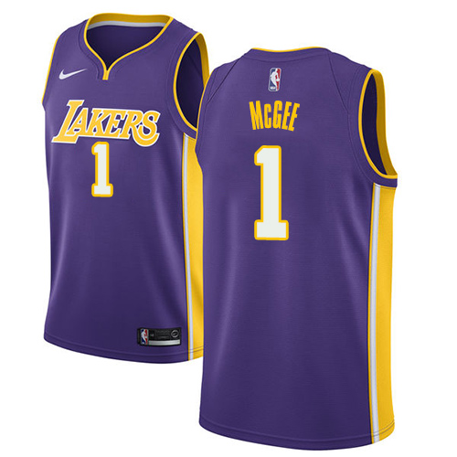 Personalized Lakers #1 JaVale McGee Purple Youth NBA Swingman Statement Edition Jersey