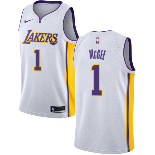 Personalized Lakers #1 JaVale McGee White Youth NBA Swingman Association Edition Jersey