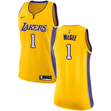 Personalized Lakers #1 JaVale McGee Gold Women’s NBA Swingman Icon Edition Jersey