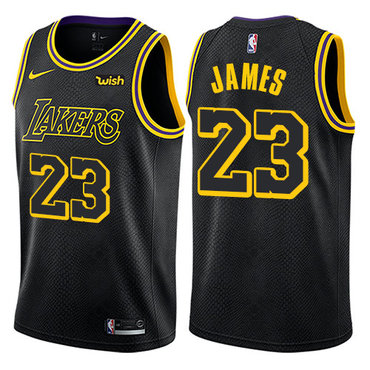 Personalized Lakers #23 LeBron James Black NBA Swingman City Edition Jersey