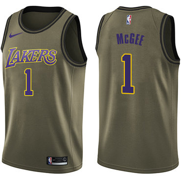Personalized Lakers #1 JaVale McGee Green NBA Swingman Salute to Service Jersey