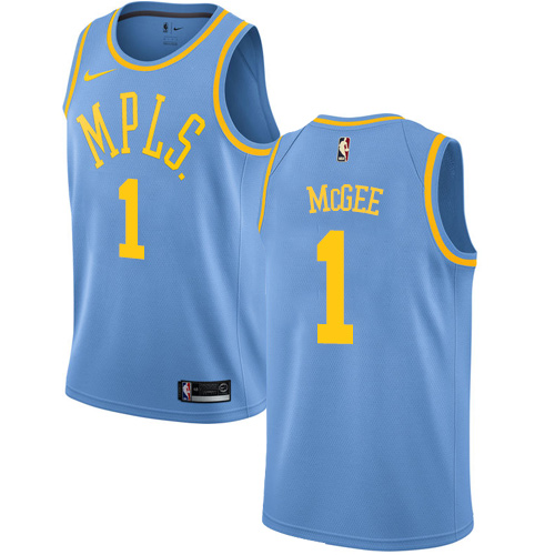 Personalized Lakers #1 JaVale McGee Royal Blue NBA Swingman Hardwood Classics Jersey