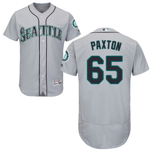 Personalized Mariners #65 James Paxton Grey Flexbase Authentic Collection Stitched Baseball Jersey