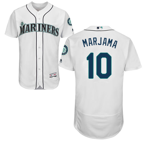 Personalized Mariners #10 Mike Marjama White Flexbase Authentic Collection Stitched Baseball Jersey
