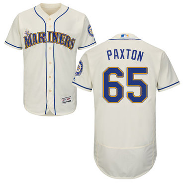 Personalized Mariners #65 James Paxton Cream Flexbase Authentic Collection Stitched Baseball Jersey