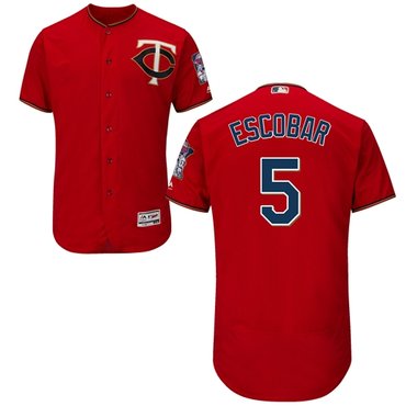 Personalized Twins #5 Eduardo Escobar Red Flexbase Authentic Collection Stitched Baseball Jersey