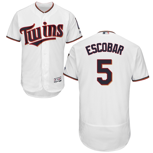 Personalized Twins #5 Eduardo Escobar White Flexbase Authentic Collection Stitched Baseball Jersey