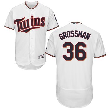 Personalized Twins #36 Robbie Grossman White Flexbase Authentic Collection Stitched Baseball Jersey