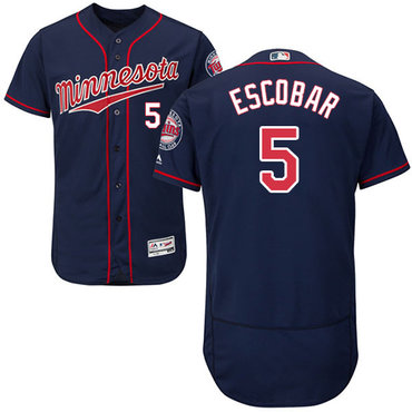 Personalized Twins #5 Eduardo Escobar Navy Blue Flexbase Authentic Collection Stitched Baseball Jersey