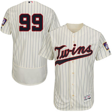 Personalized Twins #99 Logan Morrison Cream Strip Flexbase Authentic Collection Stitched Baseball Jersey