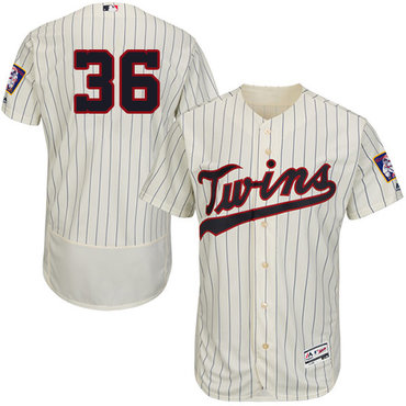 Personalized Twins #36 Robbie Grossman Cream Strip Flexbase Authentic Collection Stitched Baseball Jersey