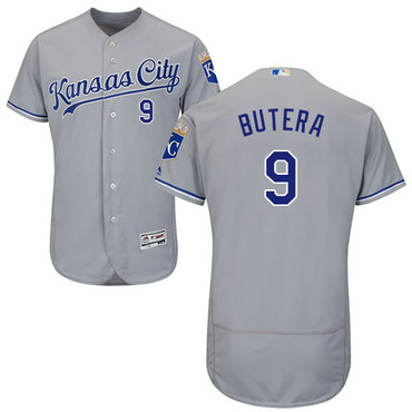 Personalized Royals #9 Drew Butera Grey Flexbase Authentic Collection Stitched Baseball Jersey