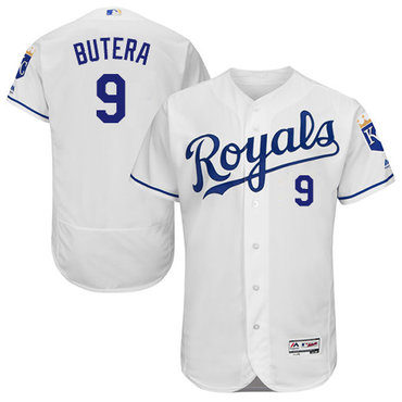 Personalized Royals #9 Drew Butera White Flexbase Authentic Collection Stitched Baseball Jersey
