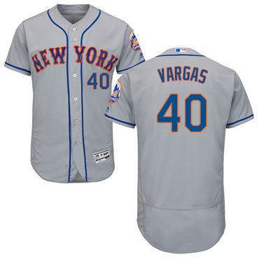 Personalized Mets #40 Jason Vargas Grey Flexbase Authentic Collection Stitched Baseball Jersey