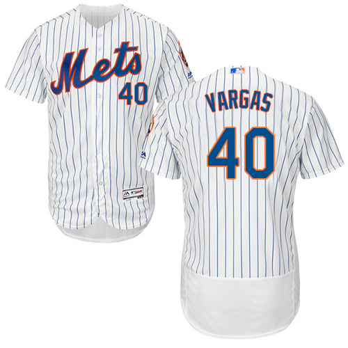 Personalized Mets #40 Jason Vargas White(Blue Strip) Flexbase Authentic Collection Stitched Baseball Jersey
