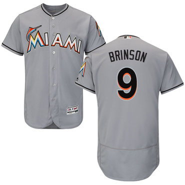 Personalized marlins #9 Lewis Brinson Grey Flexbase Authentic Collection Stitched Baseball Jersey
