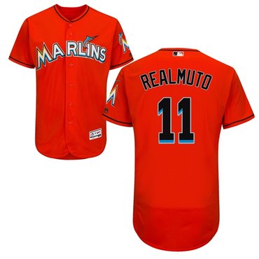 Personalized marlins #11 JT Realmuto Orange Flexbase Authentic Collection Stitched Baseball Jersey