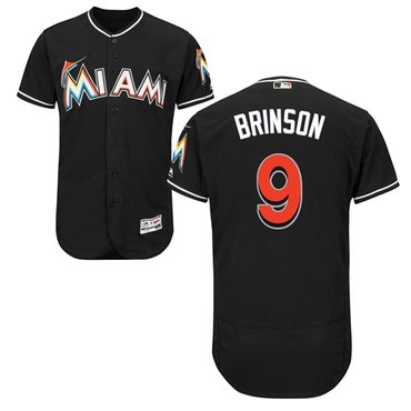 Personalized marlins #9 Lewis Brinson Black Flexbase Authentic Collection Stitched Baseball Jersey