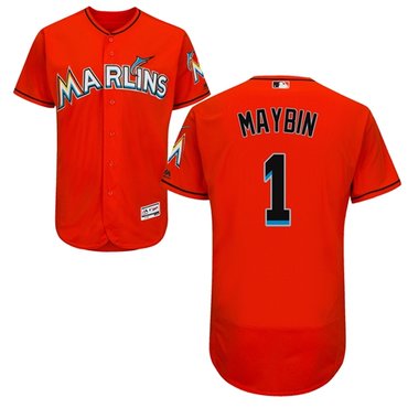 Personalized marlins #1 Cameron Maybin Orange Flexbase Authentic Collection Stitched Baseball Jersey