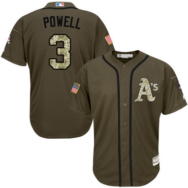 Personalized Athletics #3 Boog Powell Green Salute to Service Stitched Baseball Jersey