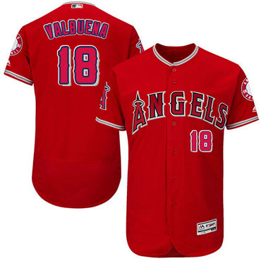 Personalized Angels of Anaheim #18 Luis Valbuena Red Flexbase Authentic Collection Stitched Baseball Jersey