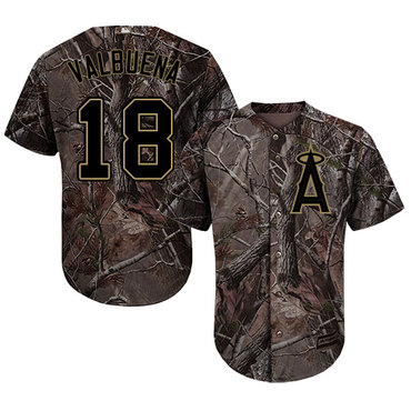 Personalized Angels of Anaheim #18 Luis Valbuena Camo Realtree Collection Cool Base Stitched Baseball Jersey