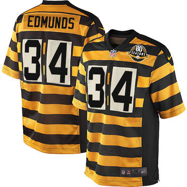 Personalized Steelers #34 Terrell Edmunds Yellow Black Alternate Men’s Stitched NFL 80TH Throwback Elite Jersey