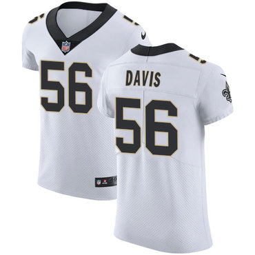 Personalized Saints #56 DeMario Davis White Men’s Stitched NFL Untouchable Elite Jersey