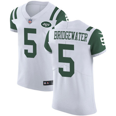 Personalized Jets #5 Teddy Bridgewater White Men’s Stitched NFL Untouchable Elite Jersey