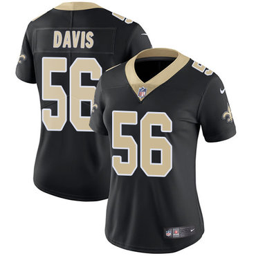 Personalized Saints #56 DeMario Davis Black Team Color Women’s Stitched NFL Untouchable Limited Jersey