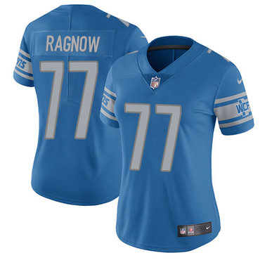 Personalized Lions #77 Frank Ragnow Light Blue Team Color Women’s Stitched NFL Untouchable Limited Jersey