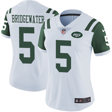 Personalized Jets #5 Teddy Bridgewater White Women’s Stitched NFL Untouchable Limited Jersey