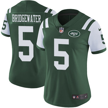 Personalized Jets #5 Teddy Bridgewater Green Team Color Women’s Stitched NFL Untouchable Limited Jersey