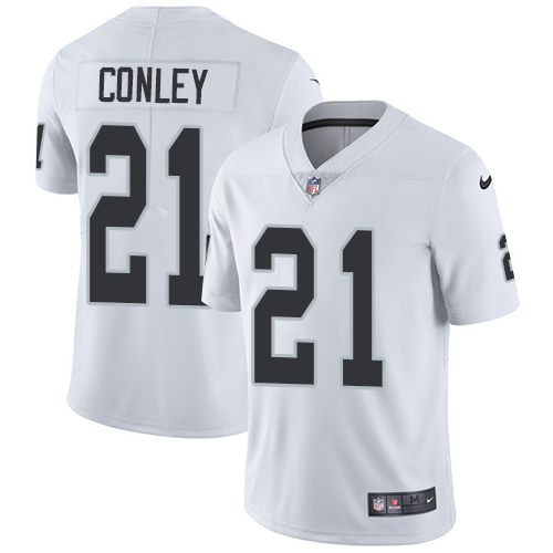 Personalized Raiders #21 Gareon Conley White Youth Stitched NFL Untouchable Limited Jersey