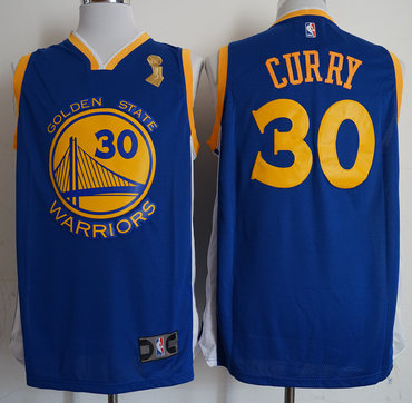 Personalized Warriors 30 Stephen Curry Blue 2018 NBA Champions Swingman Jersey