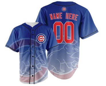 Personalized Chicago Cubs Big Logo Print Men’s All Stitchedized Jersey