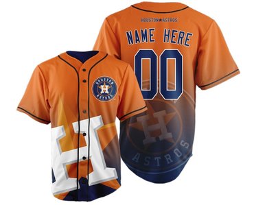 Personalized Houston Astros Big Logo Print Men’s All Stitchedized Jersey