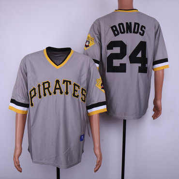 Personalized Pirates 24 Barry Bonds Gray Throwback Jersey