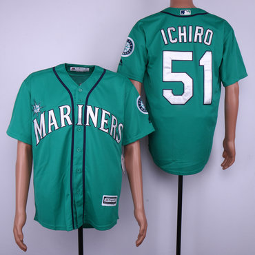 Personalized Mariners 51 Ichiro Suzuki Green Cool Base Jersey
