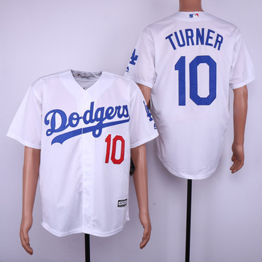 Personalized Dodgers 10 Justin Turner White Cool Base Jersey