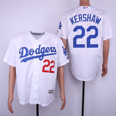 Personalized Dodgers 22 Clayton Kershaw White Cool Base Jersey