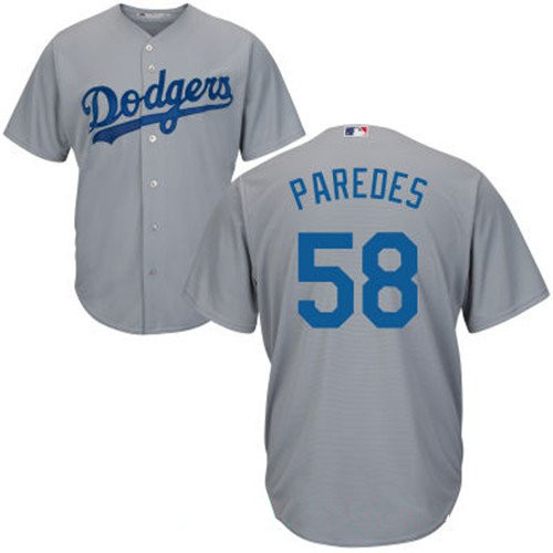 Personalized Men’s Los Angeles Dodgers #58 Edward Paredes Gray Stitched MLB Majestic Cool Base Jersey