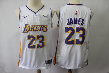 Personalized Los Angeles Lakers # 23 Lebron James 14 Brandon Ingram white Swingman Jersey