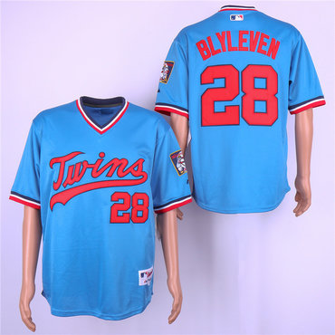 Personalized Twins 28 Bert Blyleven Blue Turn Back The Clock Jersey