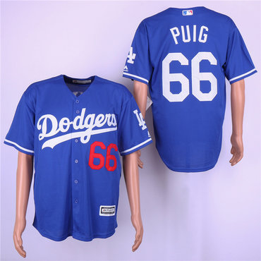 Personalized Dodgers 66 Yasiel Puig Royal Cool Base Jersey