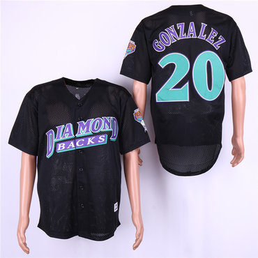Personalized Diamondbacks 20 Luis Gonzalez Black Mesh BP Jersey